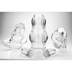 Perfect Fit Double Tunnel Plug Transparent Medium 9.5 x 5.2 cm